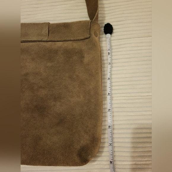 Vintage Takahashi Light tan/ cream/green color Suede Leather Purse - Picture 12 of 13